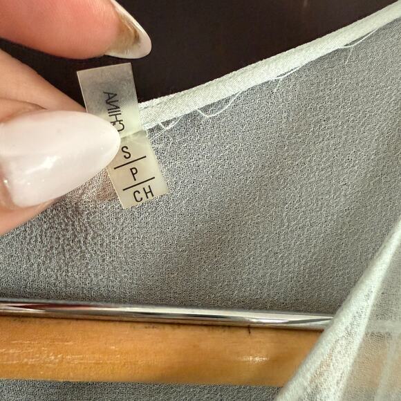 ELIE TAHARI | Sea Foam Green Silk Chiffon Sheer Drawstring Waist Swim Cover Up - Picture 7 of 8